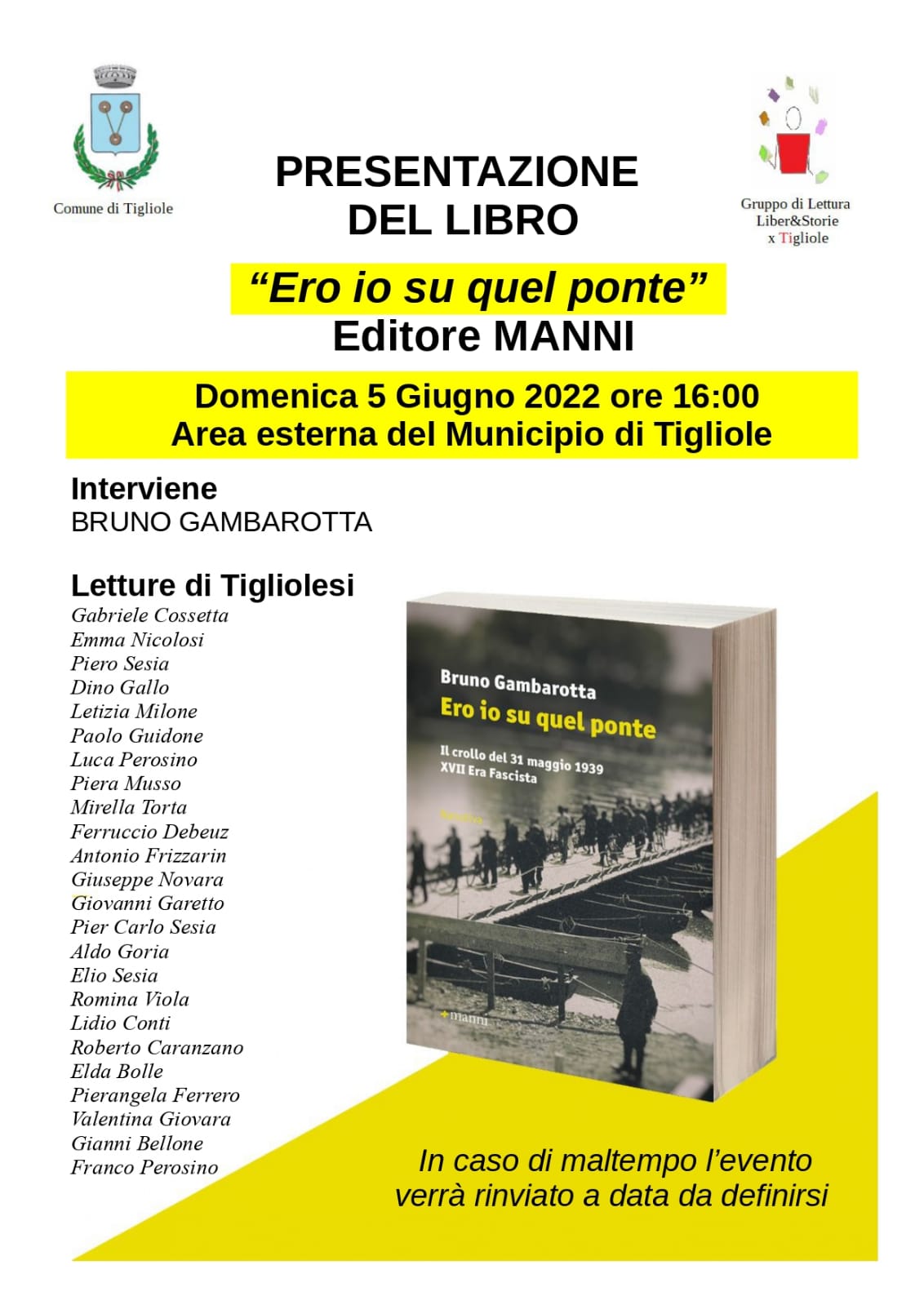 Presentazione del libro "Ero io su quel ponte" 
